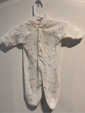 Dreamland Cream Terry cloth Baby One-Piece with Multi-Color Sprinkles